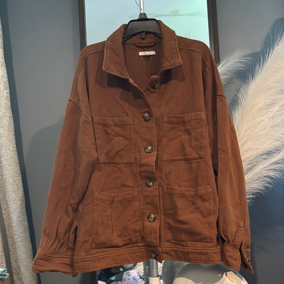 Maurices Jackets & Blazers - Maurices Brown Utility Jacket with Collared Neckline
